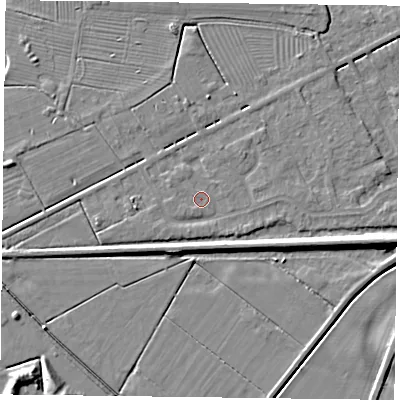 Shaded relief map of the ground around DN85YR, computed from Environment Agency LiDAR. The ground here sits at about 3 m above sea level and falls 7 m across the surrounding 800 m. Surface water reaching this point runs off ground lying to the west-north-west, 0.7 m higher.