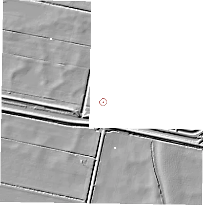 Shaded relief map of the ground around DN91FJ, computed from Environment Agency LiDAR. and falls 5 m across the surrounding 800 m.