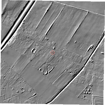 Shaded relief map of the ground around DN91PH, computed from Environment Agency LiDAR. The ground here sits at about 5 m above sea level and falls 6 m across the surrounding 800 m. Surface water reaching this point runs off ground lying to the south-south-west, 0.9 m higher.