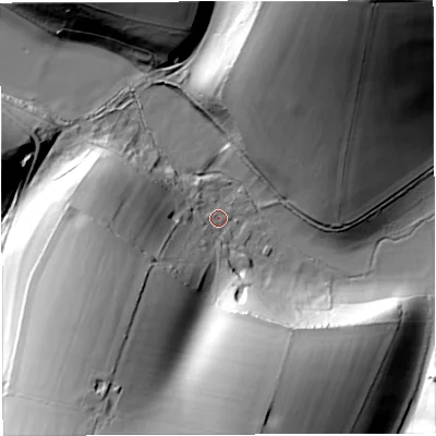 Shaded relief map of the ground around DT29HA, computed from Environment Agency LiDAR. The ground here sits at about 71 m above sea level and falls 51 m across the surrounding 800 m. Surface water reaching this point runs off ground lying to the south-west, 40.0 m higher.