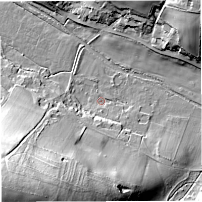Shaded relief map of the ground around DT29NH, computed from Environment Agency LiDAR. The ground here sits at about 78 m above sea level and falls 61 m across the surrounding 800 m. Surface water reaching this point runs off ground lying to the south-west, 58.9 m higher.