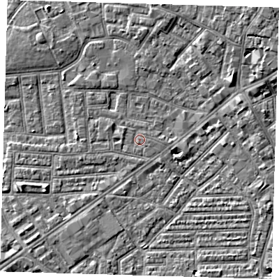 Shaded relief map of the ground around E138DQ, computed from Environment Agency LiDAR. The ground here sits at about 2 m above sea level and falls 7 m across the surrounding 800 m. Surface water reaching this point runs off ground lying to the north-east, 7.0 m higher.