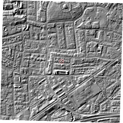 Shaded relief map of the ground around E138EN, computed from Environment Agency LiDAR. The ground here sits at about 2 m above sea level and falls 5 m across the surrounding 800 m. Surface water reaching this point runs off ground lying to the south-south-west, 2.1 m higher.