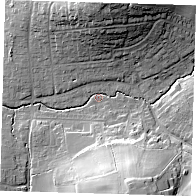 Shaded relief map of the ground around EN92LA, computed from Environment Agency LiDAR. The ground here sits at about 29 m above sea level and falls 37 m across the surrounding 800 m. Surface water reaching this point runs off ground lying to the south-south-east, 35.1 m higher.