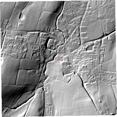 Shaded relief map of the ground around EX153RA, computed from Environment Agency LiDAR. The ground here sits at about 139 m above sea level and falls 48 m across the surrounding 800 m. Surface water reaching this point runs off ground lying to the south-south-east, 15.7 m higher.