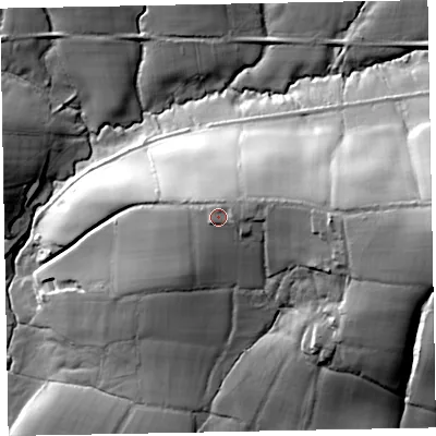 Shaded relief map of the ground around EX169BD, computed from Environment Agency LiDAR. The ground here sits at about 159 m above sea level and falls 51 m across the surrounding 800 m. Surface water reaching this point runs off ground lying to the east-north-east, 4.2 m higher.
