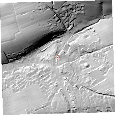 Shaded relief map of the ground around EX202ES, computed from Environment Agency LiDAR. The ground here sits at about 137 m above sea level and falls 47 m across the surrounding 800 m. Surface water reaching this point runs off ground lying to the south-south-east, 11.6 m higher.