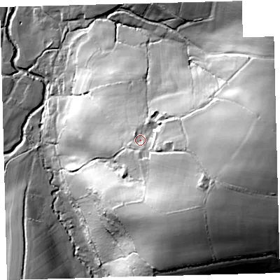 Shaded relief map of the ground around EX202LY, computed from Environment Agency LiDAR. The ground here sits at about 187 m above sea level and falls 69 m across the surrounding 800 m. Surface water reaching this point runs off ground lying to the south-east, 26.2 m higher.