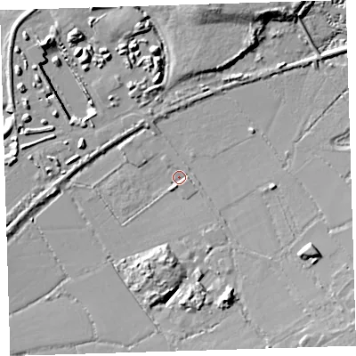Shaded relief map of the ground around EX313HB, computed from Environment Agency LiDAR. The ground here sits at about 5 m above sea level and falls 13 m across the surrounding 800 m. Surface water reaching this point runs off ground lying to the south-south-west, 3.0 m higher.