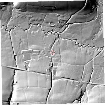 Shaded relief map of the ground around EX363NU, computed from Environment Agency LiDAR. The ground here sits at about 162 m above sea level and falls 42 m across the surrounding 800 m. Surface water reaching this point runs off ground lying to the south-south-west, 33.9 m higher.