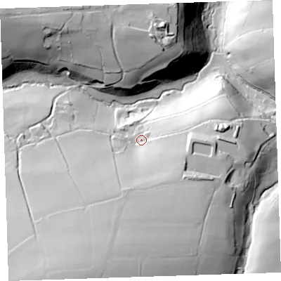 Shaded relief map of the ground around EX395PH, computed from Environment Agency LiDAR. The ground here sits at about 146 m above sea level and falls 82 m across the surrounding 800 m. Surface water reaching this point runs off ground lying to the south-south-west, 48.9 m higher.