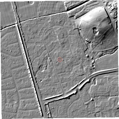 Shaded relief map of the ground around FY52JJ, computed from Environment Agency LiDAR. The ground here sits at about 5 m above sea level and falls 11 m across the surrounding 800 m. Surface water reaching this point runs off ground lying to the south-south-east, 3.9 m higher.