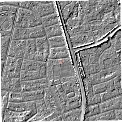 Shaded relief map of the ground around FY52JT, computed from Environment Agency LiDAR. The ground here sits at about 5 m above sea level and falls 5 m across the surrounding 800 m. Surface water reaching this point runs off ground lying to the east-north-east, 4.0 m higher.
