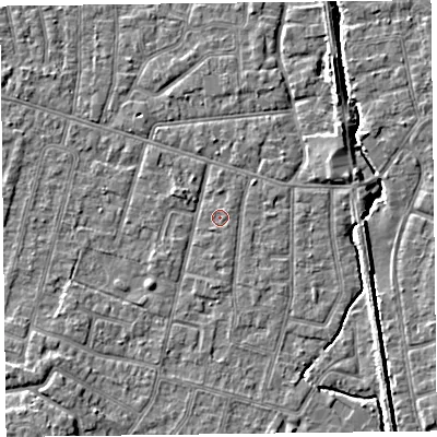 Shaded relief map of the ground around FY55DN, computed from Environment Agency LiDAR. The ground here sits at about 5 m above sea level and falls 5 m across the surrounding 800 m. Surface water reaching this point runs off ground lying to the north-east, 0.6 m higher.