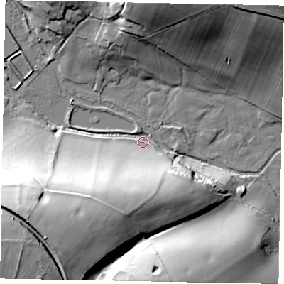 Shaded relief map of the ground around HP51TR, computed from Environment Agency LiDAR. The ground here sits at about 89 m above sea level and falls 58 m across the surrounding 800 m. Surface water reaching this point runs off ground lying to the south-west, 48.9 m higher.