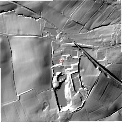 Shaded relief map of the ground around HR74QT, computed from Environment Agency LiDAR. The ground here sits at about 137 m above sea level and falls 51 m across the surrounding 800 m. Surface water reaching this point runs off ground lying to the south-south-east, 27.7 m higher.