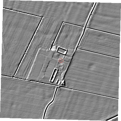 Shaded relief map of the ground around HU120AN, computed from Environment Agency LiDAR. The ground here sits at about 3 m above sea level and falls 4 m across the surrounding 800 m. Surface water reaching this point runs off ground lying to the south, 3.2 m higher.