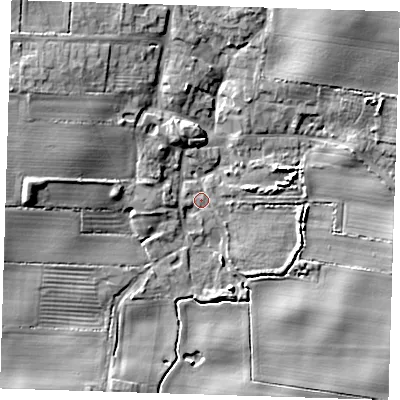 Shaded relief map of the ground around HU120AR, computed from Environment Agency LiDAR. The ground here sits at about 4 m above sea level and falls 12 m across the surrounding 800 m. Surface water reaching this point runs off ground lying to the north-east, 10.6 m higher.