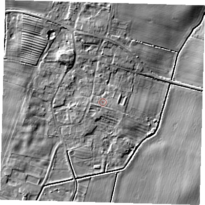 Shaded relief map of the ground around HU120DN, computed from Environment Agency LiDAR. The ground here sits at about 4 m above sea level and falls 6 m across the surrounding 800 m. Surface water reaching this point runs off ground lying to the south-west, 1.2 m higher.