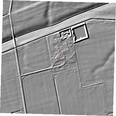 Shaded relief map of the ground around HU120DY, computed from Environment Agency LiDAR. The ground here sits at about 3 m above sea level and falls 4 m across the surrounding 800 m. Surface water reaching this point runs off ground lying to the east, 0.8 m higher.