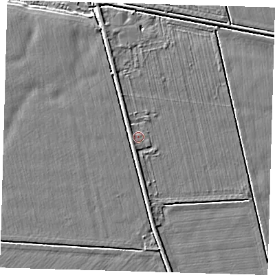 Shaded relief map of the ground around HU120QW, computed from Environment Agency LiDAR. The ground here sits at about 3 m above sea level and falls 4 m across the surrounding 800 m. Surface water reaching this point runs off ground lying to the north-west, 1.0 m higher.