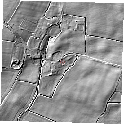 Shaded relief map of the ground around HU120TA, computed from Environment Agency LiDAR. The ground here sits at about 3 m above sea level and falls 8 m across the surrounding 800 m. Surface water reaching this point runs off ground lying to the north-north-west, 1.5 m higher.