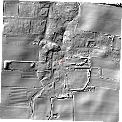 Shaded relief map of the ground around HU120TT, computed from Environment Agency LiDAR. The ground here sits at about 4 m above sea level and falls 14 m across the surrounding 800 m. Surface water reaching this point runs off ground lying to the north-north-east, 11.1 m higher.