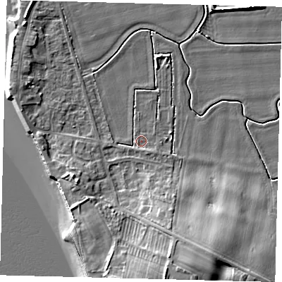 Shaded relief map of the ground around HU128AG, computed from Environment Agency LiDAR. The ground here sits at about 3 m above sea level and falls 15 m across the surrounding 800 m. Surface water reaching this point runs off ground lying to the south-south-east, 1.1 m higher.
