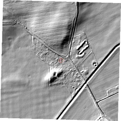 Shaded relief map of the ground around HU129JS, computed from Environment Agency LiDAR. The ground here sits at about 3 m above sea level and falls 7 m across the surrounding 800 m. Surface water reaching this point runs off ground lying to the south-south-west, 3.0 m higher.