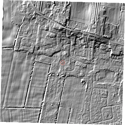 Shaded relief map of the ground around HU129LG, computed from Environment Agency LiDAR. The ground here sits at about 2 m above sea level and falls 8 m across the surrounding 800 m. Surface water reaching this point runs off ground lying to the north-north-east, 0.9 m higher.