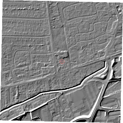Shaded relief map of the ground around HU139EB, computed from Environment Agency LiDAR. The ground here sits at about 3 m above sea level and falls 9 m across the surrounding 800 m. Surface water reaching this point runs off ground lying to the north-north-west, 1.0 m higher.