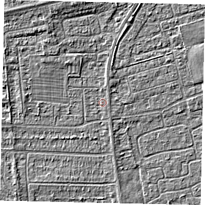 Shaded relief map of the ground around HU139ET, computed from Environment Agency LiDAR. The ground here sits at about 3 m above sea level and falls 3 m across the surrounding 800 m. Surface water reaching this point runs off ground lying to the north-north-east, 0.8 m higher.