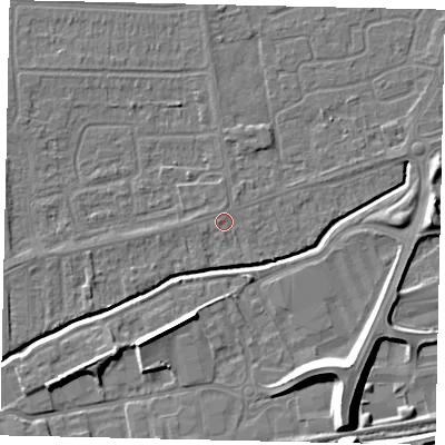 Shaded relief map of the ground around HU139NH, computed from Environment Agency LiDAR. The ground here sits at about 3 m above sea level and falls 11 m across the surrounding 800 m. Surface water reaching this point runs off ground lying to the west, 0.9 m higher.