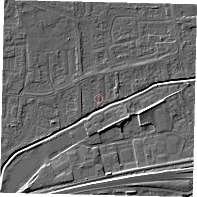 Shaded relief map of the ground around HU139PH, computed from Environment Agency LiDAR. The ground here sits at about 3 m above sea level and falls 8 m across the surrounding 800 m. Surface water reaching this point runs off ground lying to the west-south-west, 0.9 m higher.