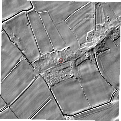 Shaded relief map of the ground around HU151RN, computed from Environment Agency LiDAR. The ground here sits at about 3 m above sea level and falls 5 m across the surrounding 800 m. Surface water reaching this point runs off ground lying to the west-south-west, 0.5 m higher.
