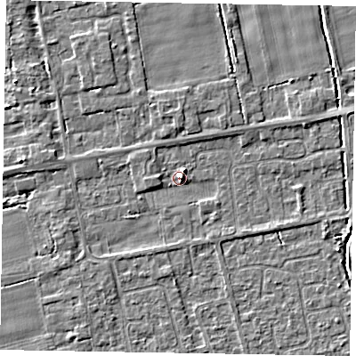 Shaded relief map of the ground around HU152AF, computed from Environment Agency LiDAR. The ground here sits at about 3 m above sea level and falls 4 m across the surrounding 800 m. Surface water reaching this point runs off ground lying to the east, 2.9 m higher.