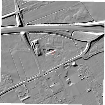 Shaded relief map of the ground around HU152FW, computed from Environment Agency LiDAR. The ground here sits at about 3 m above sea level and falls 11 m across the surrounding 800 m. Surface water reaching this point runs off ground lying to the east-north-east, 10.0 m higher.
