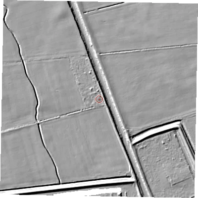 Shaded relief map of the ground around HU152FZ, computed from Environment Agency LiDAR. The ground here sits at about 2 m above sea level and falls 5 m across the surrounding 800 m. Surface water reaching this point runs off ground lying to the east, 1.7 m higher.