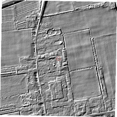 Shaded relief map of the ground around HU152GF, computed from Environment Agency LiDAR. The ground here sits at about 4 m above sea level and falls 8 m across the surrounding 800 m. Surface water reaching this point runs off ground lying to the east, 0.7 m higher.