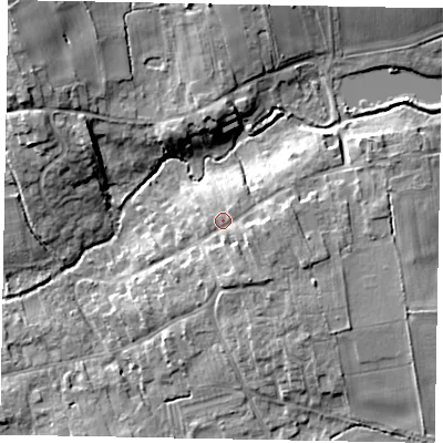 Shaded relief map of the ground around HU152LW, computed from Environment Agency LiDAR. The ground here sits at about 18 m above sea level and falls 11 m across the surrounding 800 m. Surface water reaching this point runs off ground lying to the east-south-east, 4.0 m higher.