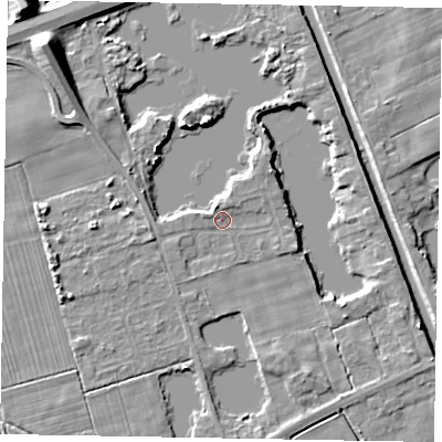 Shaded relief map of the ground around HU152PJ, computed from Environment Agency LiDAR. The ground here sits at about 2 m above sea level and falls 11 m across the surrounding 800 m. Surface water reaching this point runs off ground lying to the north-north-west, 2.0 m higher.