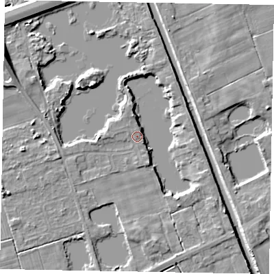Shaded relief map of the ground around HU152PW, computed from Environment Agency LiDAR. The ground here sits at about 2 m above sea level and falls 8 m across the surrounding 800 m. Surface water reaching this point runs off ground lying to the north-north-west, 4.3 m higher.