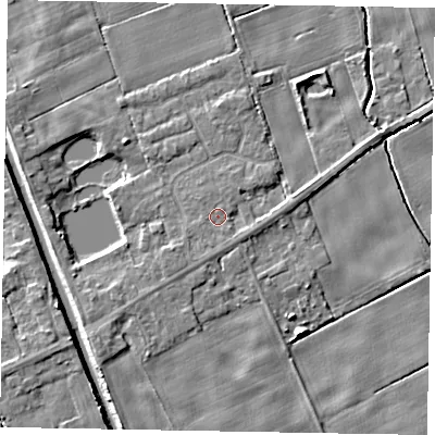 Shaded relief map of the ground around HU152QJ, computed from Environment Agency LiDAR. The ground here sits at about 2 m above sea level and falls 6 m across the surrounding 800 m. Surface water reaching this point runs off ground lying to the south-east, 1.1 m higher.
