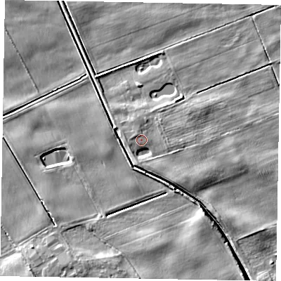 Shaded relief map of the ground around HU152QQ, computed from Environment Agency LiDAR. The ground here sits at about 3 m above sea level and falls 5 m across the surrounding 800 m. Surface water reaching this point runs off ground lying to the south-east, 3.0 m higher.
