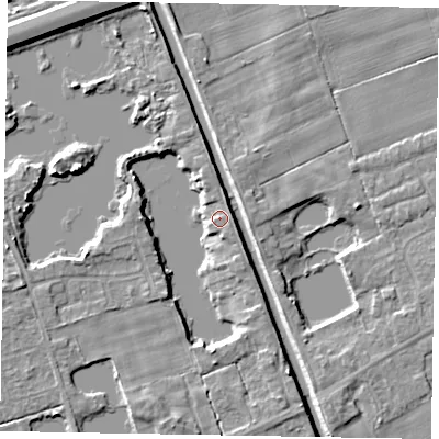 Shaded relief map of the ground around HU152RN, computed from Environment Agency LiDAR. The ground here sits at about 2 m above sea level and falls 5 m across the surrounding 800 m. Surface water reaching this point runs off ground lying to the west, 4.3 m higher.