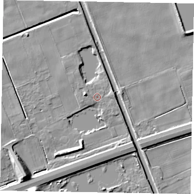 Shaded relief map of the ground around HU152RU, computed from Environment Agency LiDAR. The ground here sits at about 2 m above sea level and falls 12 m across the surrounding 800 m. Surface water reaching this point runs off ground lying to the east, 1.7 m higher.