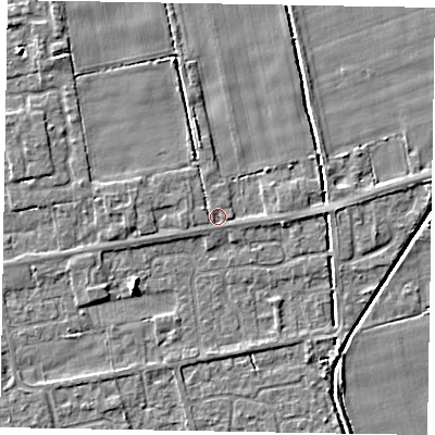 Shaded relief map of the ground around HU152SG, computed from Environment Agency LiDAR. The ground here sits at about 3 m above sea level and falls 4 m across the surrounding 800 m. Surface water reaching this point runs off ground lying to the north-north-west, 2.5 m higher.