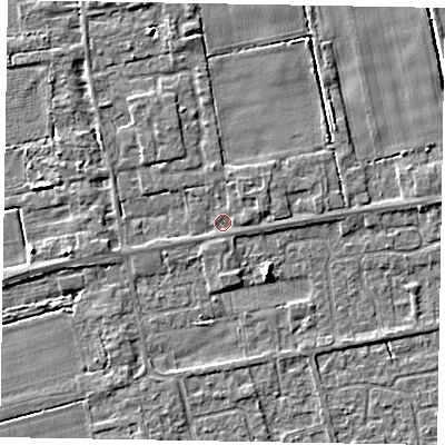 Shaded relief map of the ground around HU152SH, computed from Environment Agency LiDAR. The ground here sits at about 3 m above sea level and falls 4 m across the surrounding 800 m. Surface water reaching this point runs off ground lying to the north-north-west, 2.4 m higher.