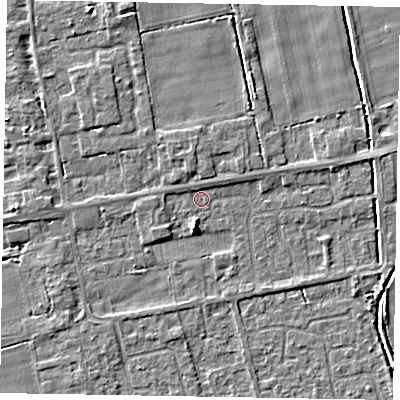 Shaded relief map of the ground around HU152SL, computed from Environment Agency LiDAR. The ground here sits at about 3 m above sea level and falls 4 m across the surrounding 800 m. Surface water reaching this point runs off ground lying to the south-south-west, 2.9 m higher.