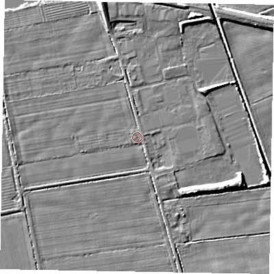 Shaded relief map of the ground around HU152TQ, computed from Environment Agency LiDAR. The ground here sits at about 2 m above sea level and falls 6 m across the surrounding 800 m. Surface water reaching this point runs off ground lying to the north-north-west, 5.2 m higher.